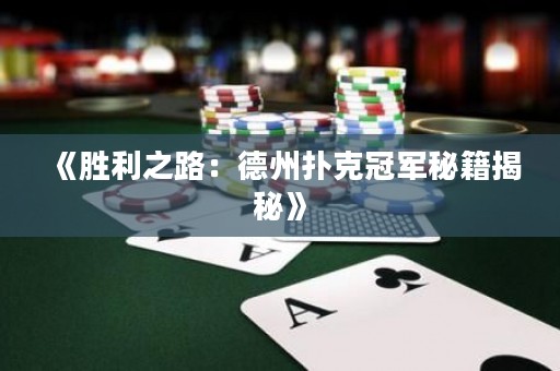 《勝利之路：德州撲克冠軍秘籍揭秘》
