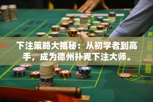 下注策略大揭秘：從初學(xué)者到高手，成為德州撲克下注大師。