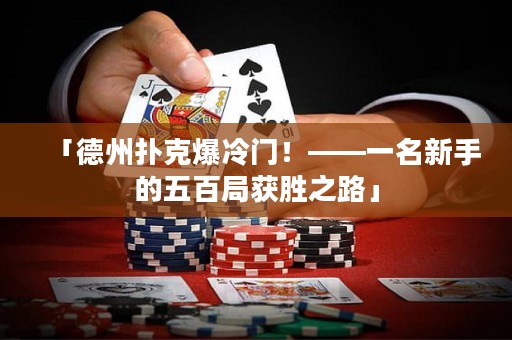 「德州撲克爆冷門！——一名新手的五百局獲勝之路」