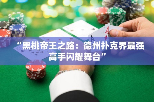 “黑桃帝王之路：德州撲克界最強(qiáng)高手閃耀舞臺(tái)”