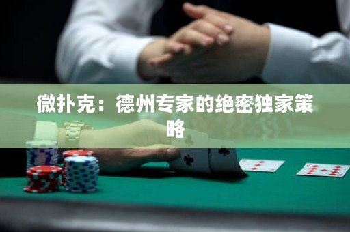 微撲克：德州專家的絕密獨家策略