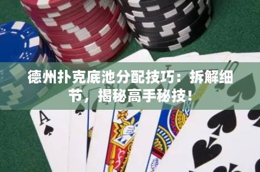 德州撲克底池分配技巧：拆解細(xì)節(jié)，揭秘高手秘技！