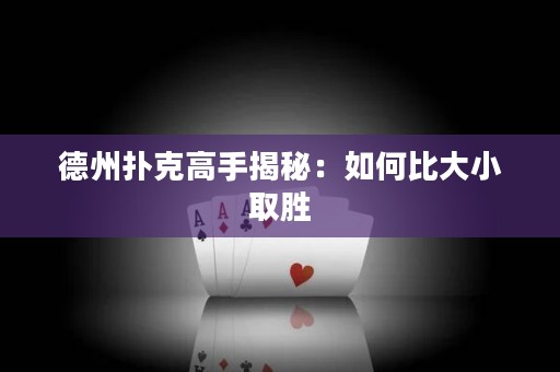 德州撲克高手揭秘：如何比大小取勝