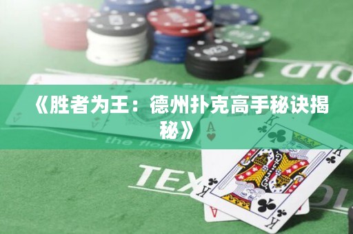 《勝者為王：德州撲克高手秘訣揭秘》