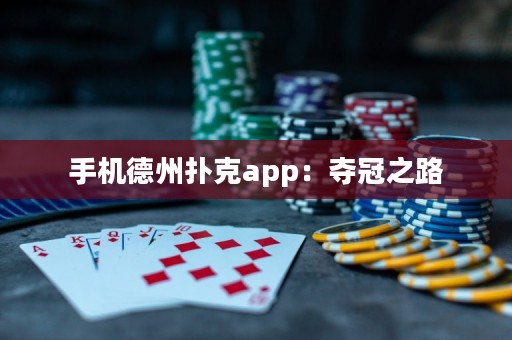 手機(jī)德州撲克app：奪冠之路
