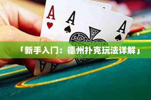 「新手入門：德州撲克玩法詳解」