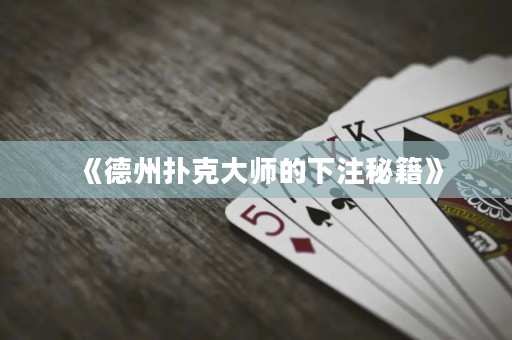 《德州撲克大師的下注秘籍》