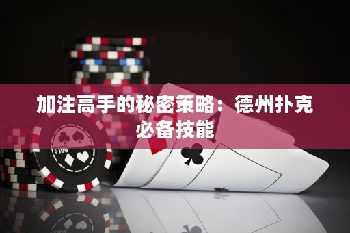 加注高手的秘密策略：德州撲克必備技能