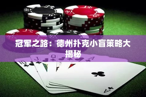 冠軍之路：德州撲克小盲策略大揭秘
