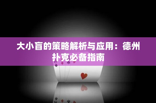 大小盲的策略解析與應(yīng)用：德州撲克必備指南