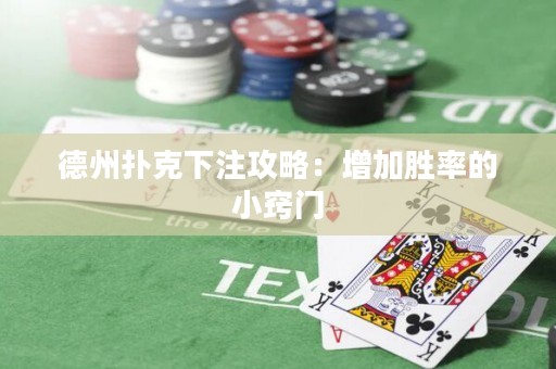 德州撲克下注攻略：增加勝率的小竅門