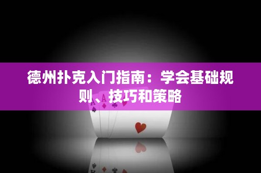 德州撲克入門指南：學會基礎規(guī)則、技巧和策略