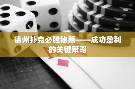 德州撲克必勝秘籍——成功盈利的關(guān)鍵策略