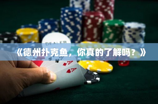 《德州撲克魚，你真的了解嗎？》
