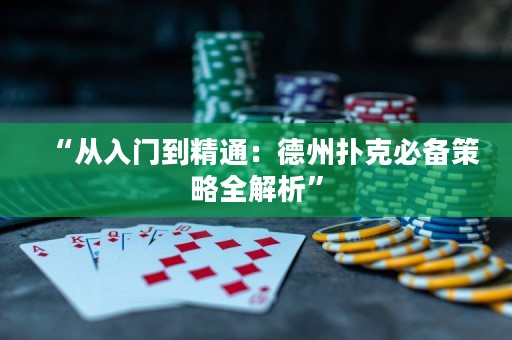 “從入門到精通：德州撲克必備策略全解析”