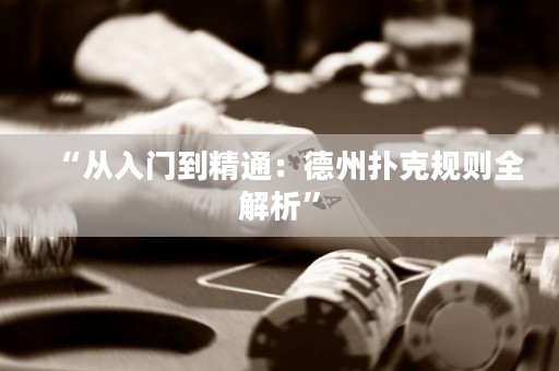 “從入門到精通：德州撲克規(guī)則全解析”