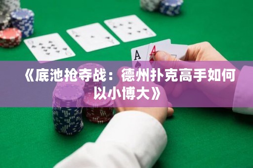 《底池?fù)寠Z戰(zhàn)：德州撲克高手如何以小博大》