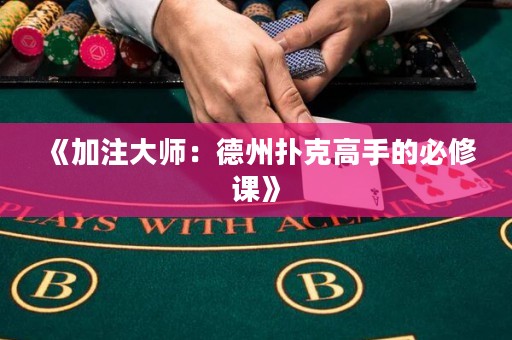 《加注大師：德州撲克高手的必修課》