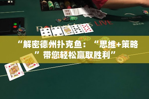 “解密德州撲克魚(yú)：“思維+策略”帶您輕松贏取勝利”