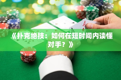 《撲克絕技：如何在短時間內(nèi)讀懂對手？》