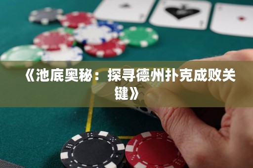 《池底奧秘：探尋德州撲克成敗關(guān)鍵》